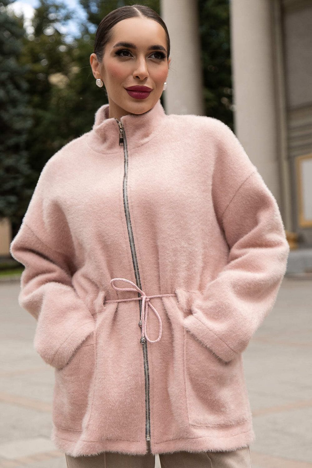 Пальто Альпака (пудра) Б14137-7М LT Collection