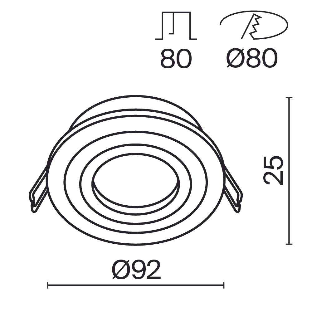 Встраиваемый светильник Maytoni Atom DL023-2-01W