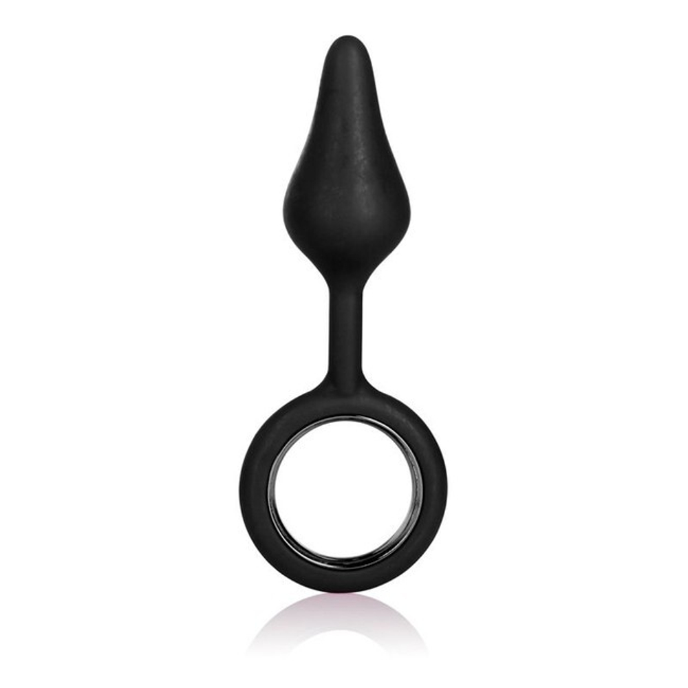 Анальная силиконовая пробка с кольцом Booty Tickler (Цвет: черный)