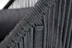 "Мадрид" кресло плетеное из роупа, каркас алюминий темно-серый (RAL7024) муар, роуп темно-серый круглый, ткань темно-серая 027