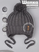 Шапка для мальчика осенняя на завязках