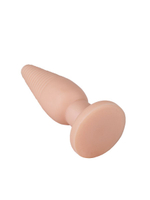 Телесная анальная пробка с рёбрышками - 14 см. (Цвет: телесный)