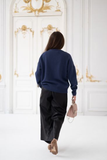 Джемпер Л.Т., 100% шерсть ягнёнка, цвет джинсовый.