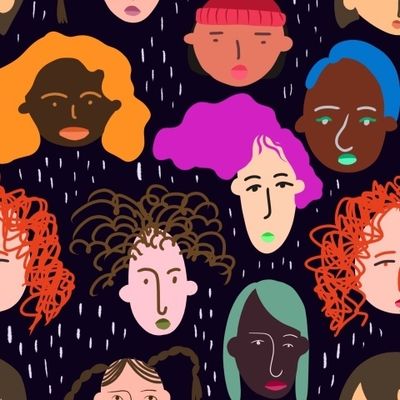 Лица женские принт