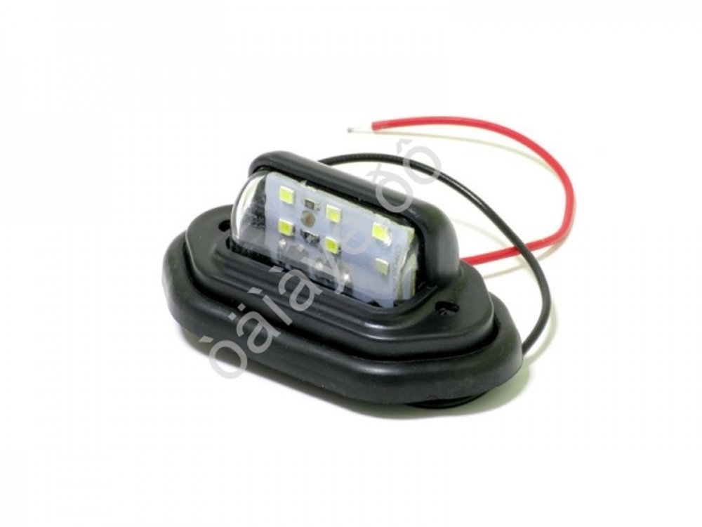 Подсветка номерного знака Белая 6 LED 12-30v 50мм Черная а064адс