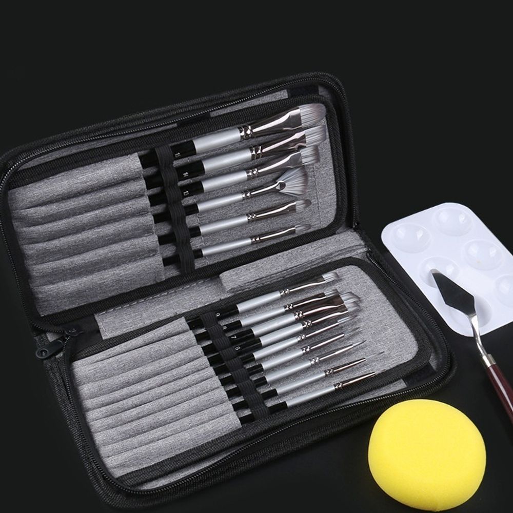 Набор кистей художественных Giorgione 19 пр. кисти мастихин палитра, ткань пенал, подар уп