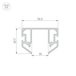 Профиль-держатель MAG-STRETCH-25-2000 (5LN) (Arlight, Алюминий) 056188