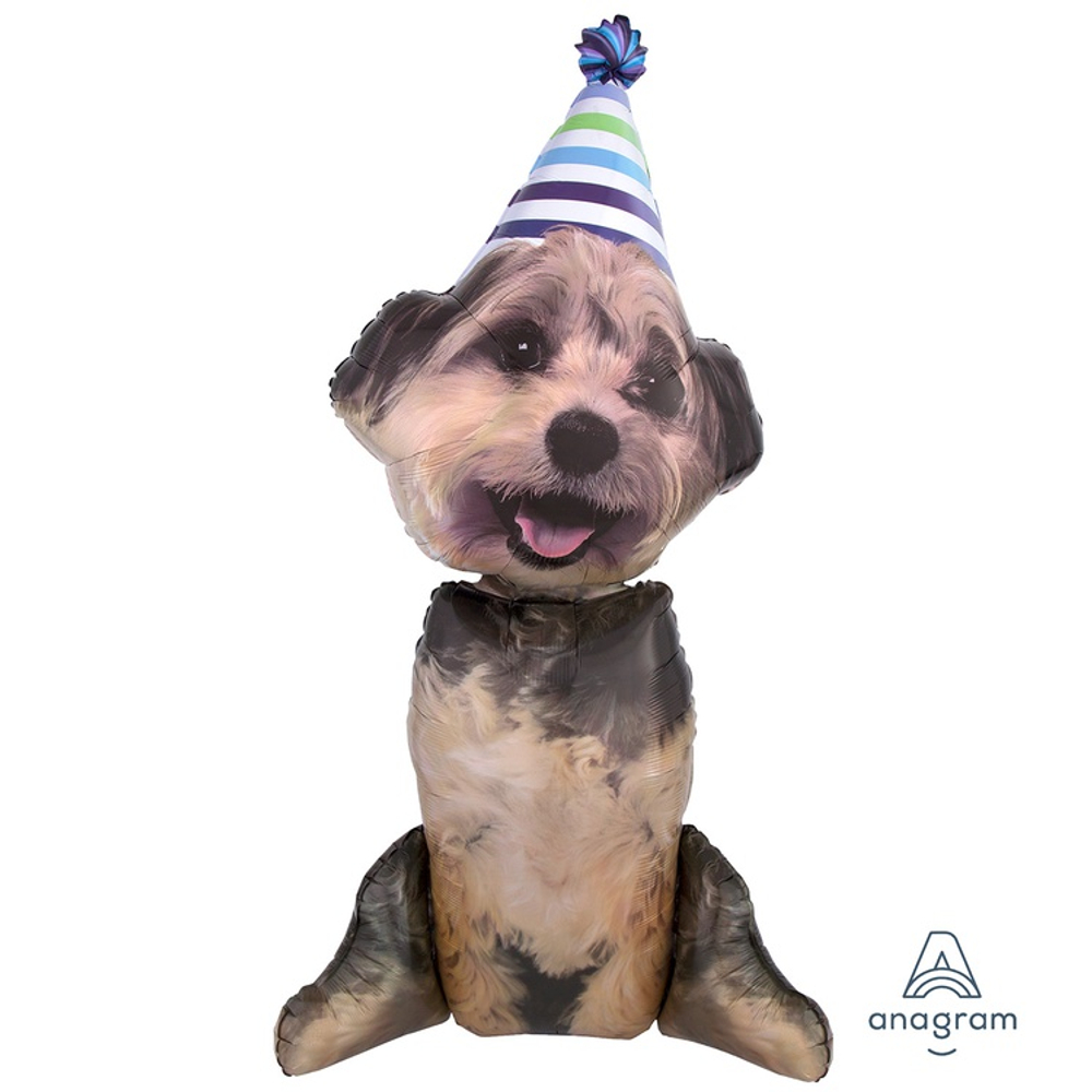 Шар Фольгированный Щенок в колпаке (Коричневый)