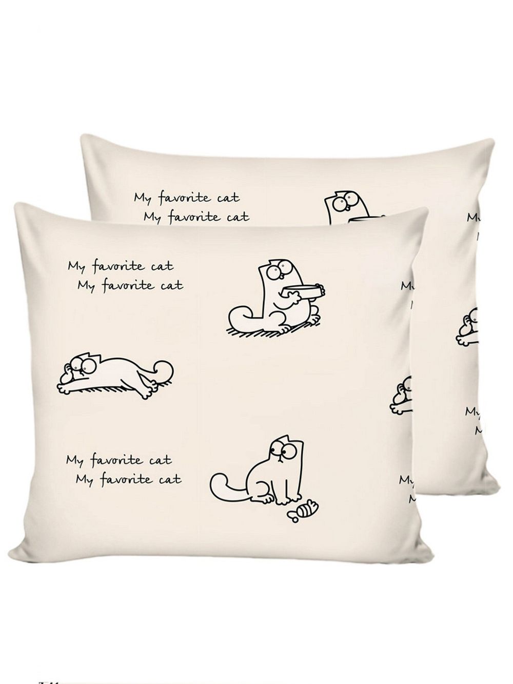 Постельное белье Сказка "Котики Грей" семейное Наволочка 70х70 см 2 шт Простынь на резинке 160х200 см Пододеяльник 145х215 см(2шт) , перкаль