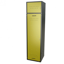 Шкаф для раздевалок GT205SHP.YELL (500мм х 500мм х 1936мм) ЖЕЛТЫЙ . Секция для обуви, двойная секция для курток с перекладиной под вешалки, верхняя антресоль с отдельным замком для головных уборов и сумок (4) (2)