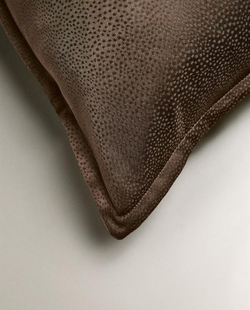 ZARA HOME ЖАККАРДОВАЯ НАВОЛОЧКА ИЗ САТИНА (300 НИТЕЙ), СЕРОВАТО-КОРИЧНЕВЫЙ