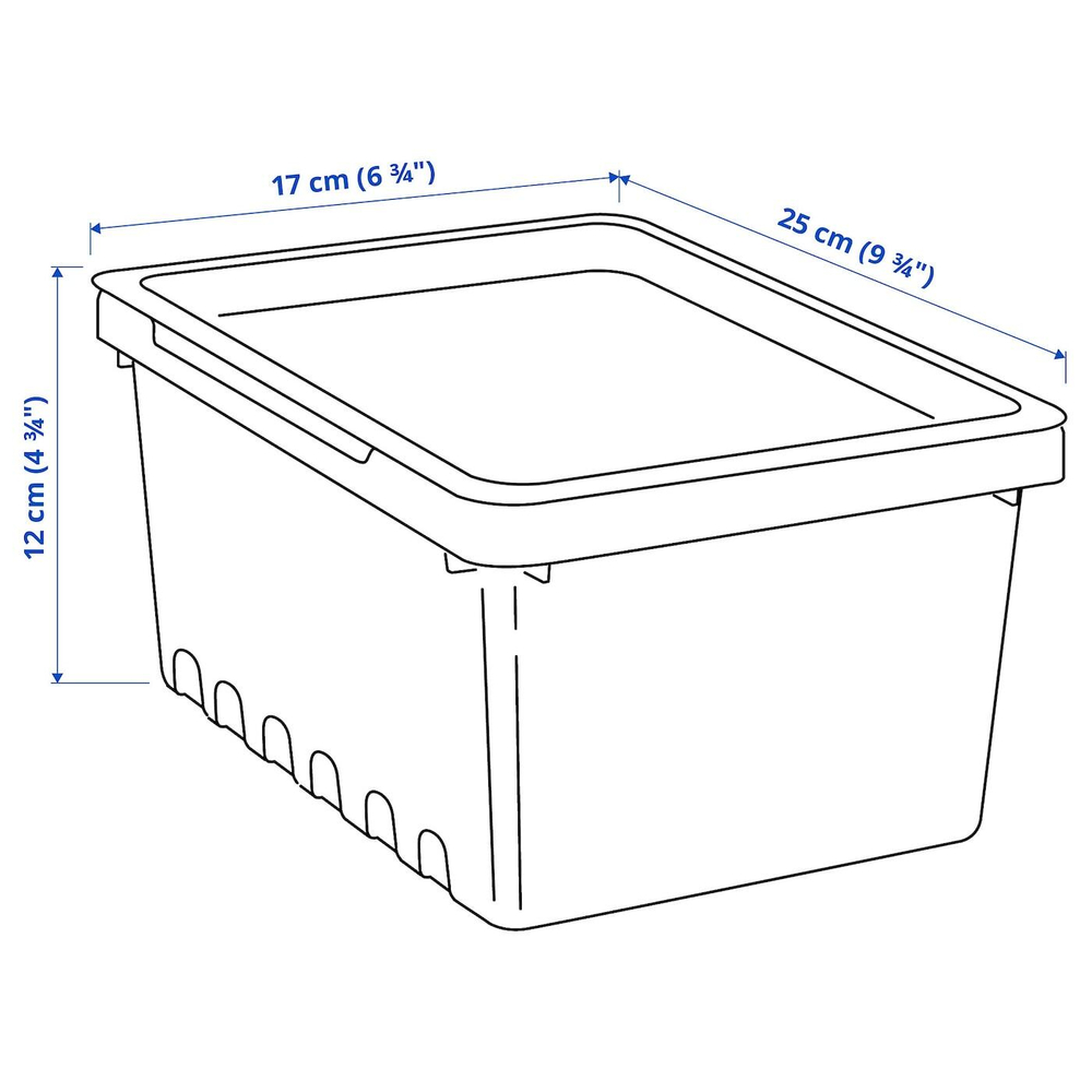 IKEA UPPSNOFSAD  (ИКЕА УППСНОФСАД)  -  Контейнер с крышкой, черный, 25x17x12 см/3,5 л