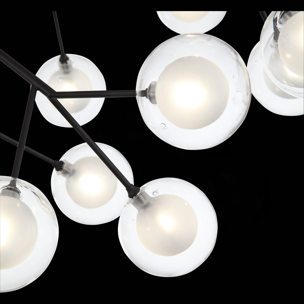 SL376.403.36 Светильник подвесной ST-Luce Черный/Прозрачный, Белый G4 LED 36*2W