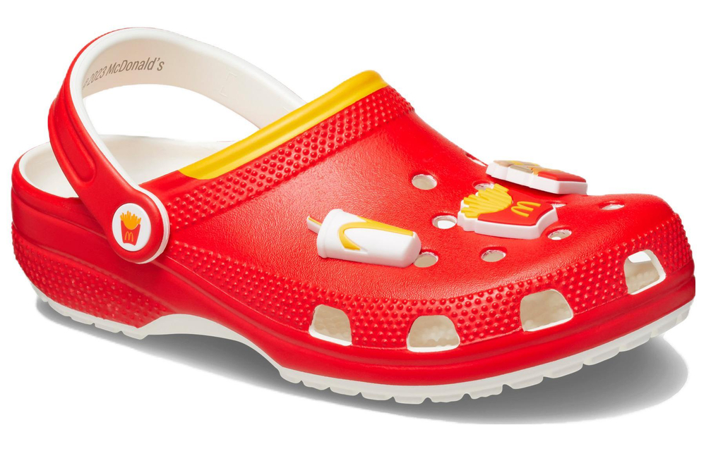 McDonald's x Crocs Classic clog non-slip wear-resistant hole shoes for men and women the same style red