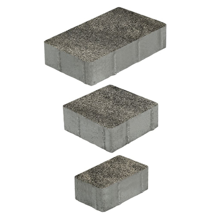 Тротуарная плитка СТАРЫЙ ГОРОД - Листопад гранит Антрацит, комплект из 3 видов плит