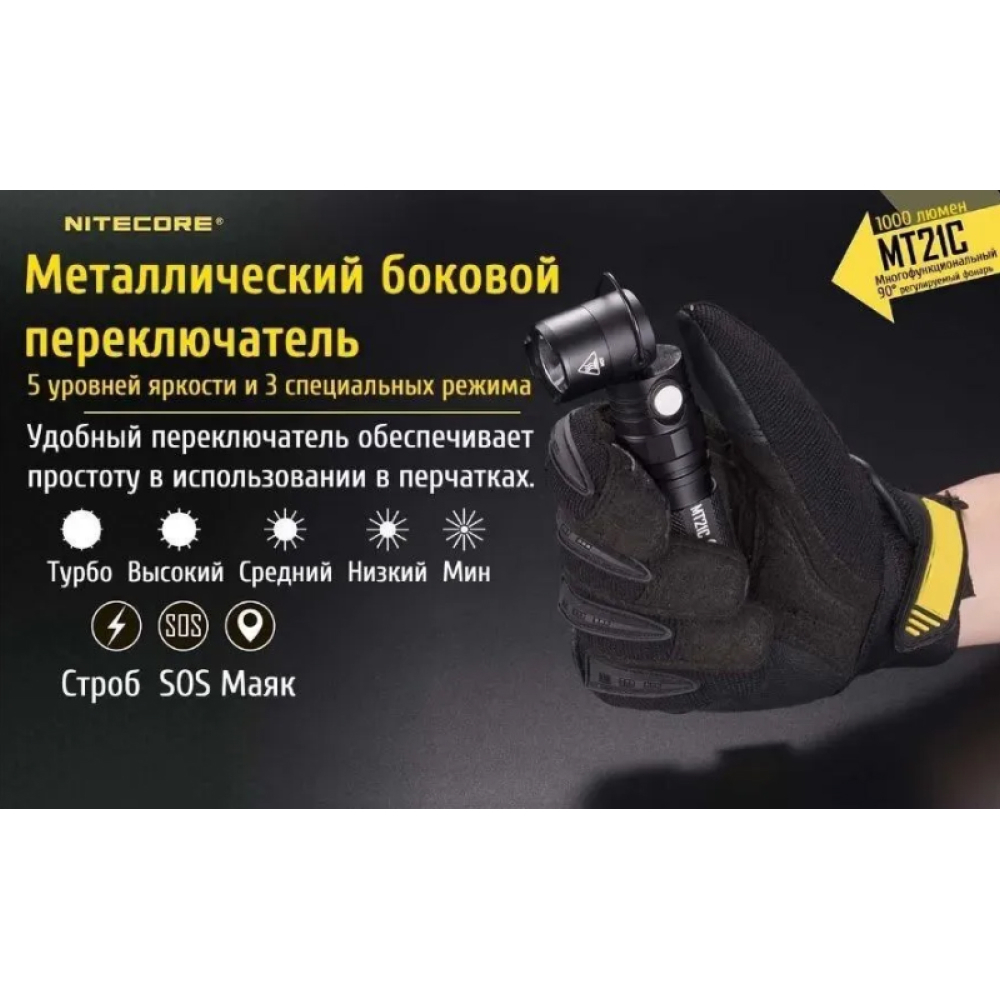 Фонарь Nitecore TM21С 1000 люмен поворотный корпус