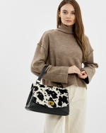 Сумка 980 17 принт корова черно-белая