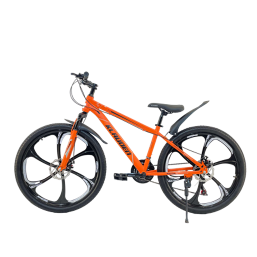 Велосипед Klauden 26" 21скор (стальная рама, диск. тормоз, литые диски) Оранжево-черный (KL-26/6-1)