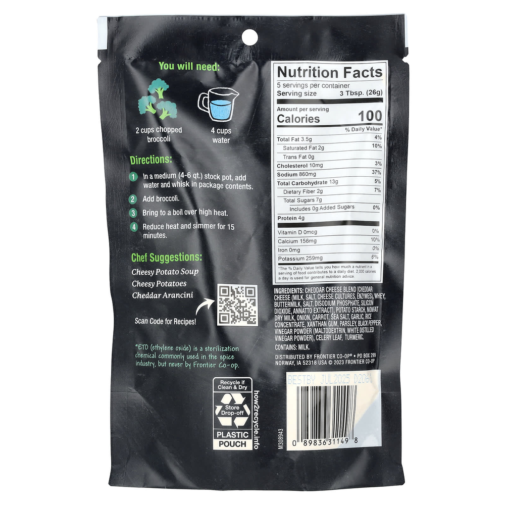 Frontier Co-op, смесь для супа с брокколи и чеддером, 130 г (4,59 унции)