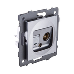 Розетка двойная TV (мама) + телефонная розетка RJ11, серый Kollinger REA-013GY для Aspekt, Eleganz, Reflex