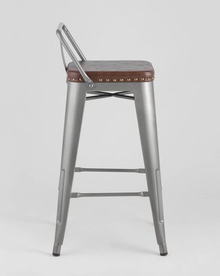 Стул полубарный TOLIX SOFT серебристый