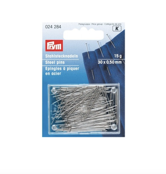 Prym  Булавки очень тонкие для шелка и сатина, серебристые, 0,50*30 мм