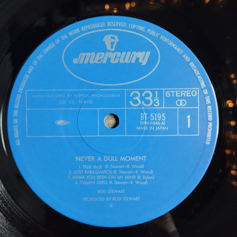 Винтажная виниловая пластинка LP Rod Stewart Never A Dull Moment (Japan 1978) (Obi) BT-5195