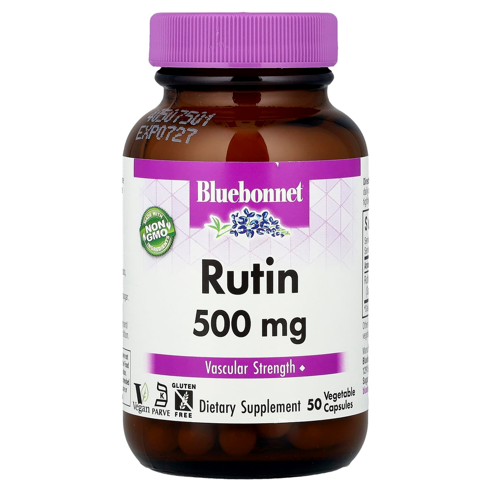 Bluebonnet Nutrition, рутин, 500 мг, 50 растительных капсул