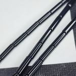 Агат черный, черный оникс, трубочка, цилиндр, р-р 13×4мм, штучно