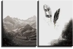 Модульная картина "Горы и перья"