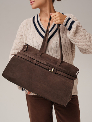 Замшевая сумка Rumi DBR 31152 темно-коричневый