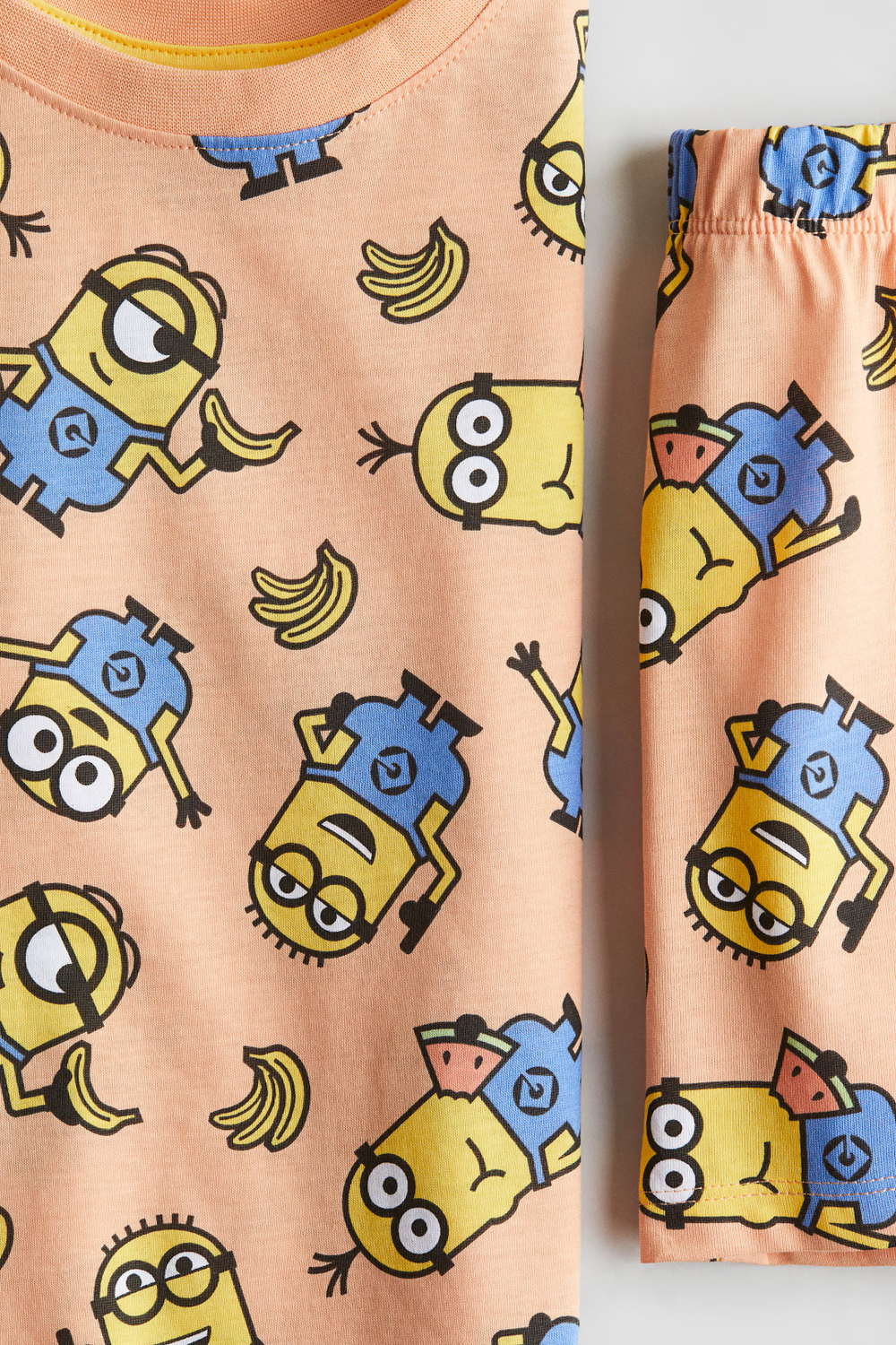 H&M Пижамный комплект с принтом, персиковый