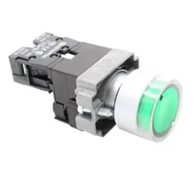 Кнопка с LED подсветкой,зеленая, 220V,AC/DC,1NO, мет.МТВ2-BW3363 арт.54251