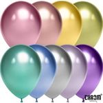 Шар (12"/30 см) Ассорти, 9 цветов, хром 50 шт.