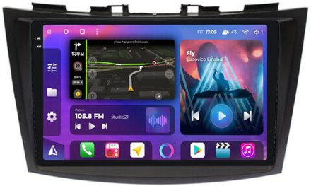 Магнитола для Suzuki Swift 2011-2015 - FarCar XXL179M QLED+2K, Android 12, ТОП процессор, 8Гб+256Гб, CarPlay, 4G SIM-слот
