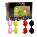 Вагинальные шарики со смещенным центром тяжести Exquisite Balls (Цвет: красный с белым)