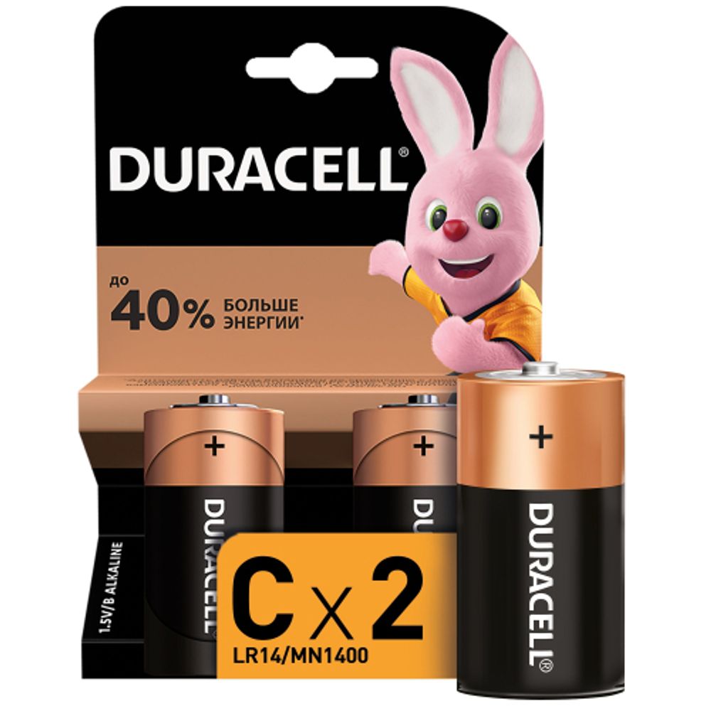 Батарейки Duracell алкалиновые LR14-2BL NEW | Duracell