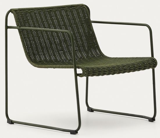 Кресло Maurina из оцинкованной стали зелёного цвета и зелёным шнуром La Forma Испания