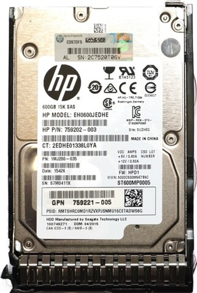 Жесткий диск HP 600GB 12G SAS 15K RPM SFF SC 868678-001