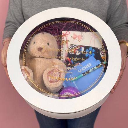 БОКС С МИШКОЙ БЕЛЫЙ