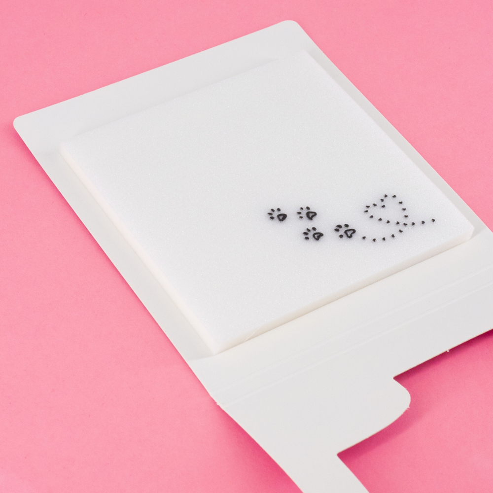 Прозрачные стикеры для заметок с клеевым краем, Alingar, 75 х 75 мм, 50 л., покрытие starlight touch, "Cat's HEART", фиолет, водонепрониц., европодвес