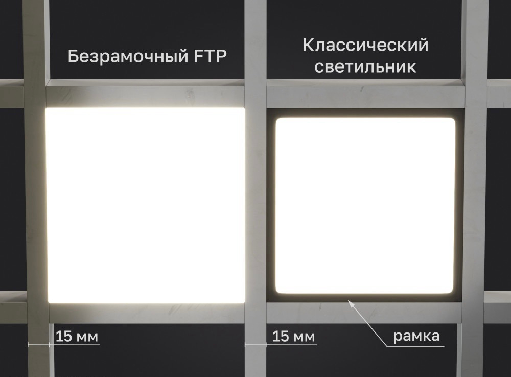 Светильник LED FTP Грильято Домино х1 75х75 (60х60) 6Вт 3000К IP20 530лм с равномерной засветкой DIOLUM