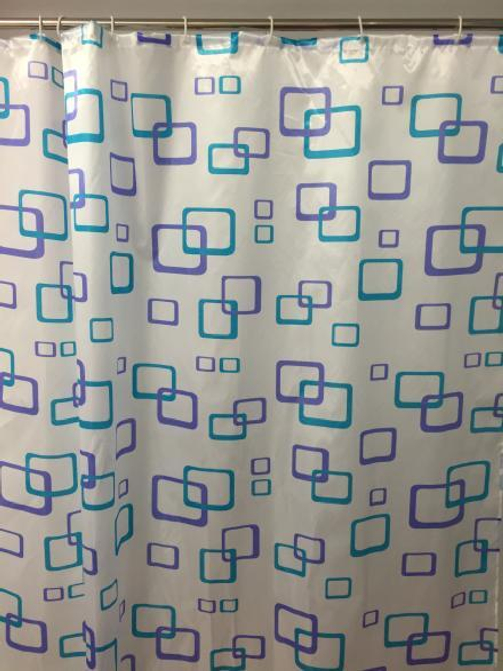 Штора для ванной (белый с квадратами) САВОЛ  (25/1шт)