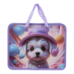 Папка с ручками А4 "Собачка", пластик, на молнии, 80мм