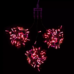 Комплект гирлянд на деревья 60 м., 3 луча по 20 м, 24V, 600 красных LED ламп, черный ПВХ, LTC (KDD600-11-1R)