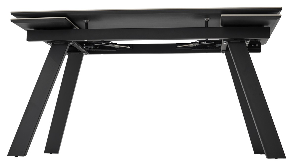 Стол МОРИС-2 140 MATTE БЕЛЫЙ МРАМОР, керамика / Черный каркас, М-City