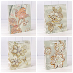 Пакет подарочный 26х32х13см "Цветы" с блёстками (Микс)