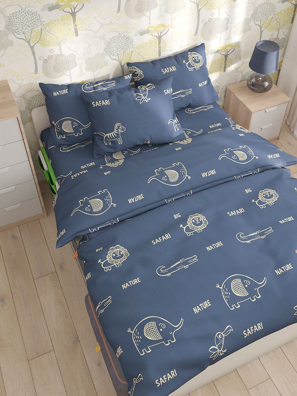 Наволочка комплект 2шт Сказка "SAFARI" 50х70 см, перкаль