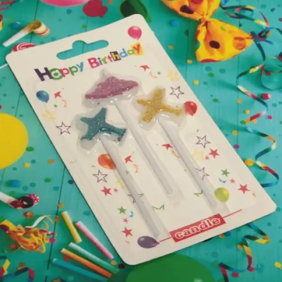 Свечи для торта»Яркое небо» 3 шт. 8.5 см
