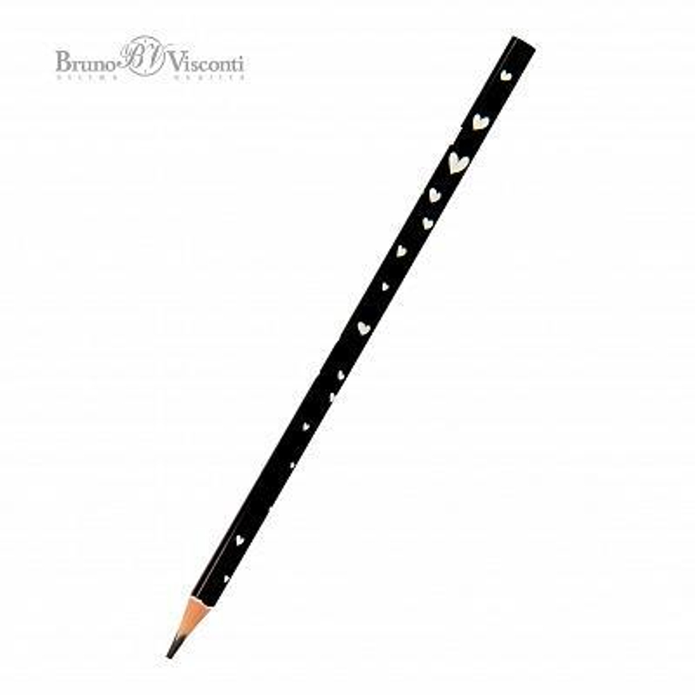 Карандаш ч/г НВ пластиковый корпус ArtGraphix Zefir "Сердечки" (BrunoVisconti)